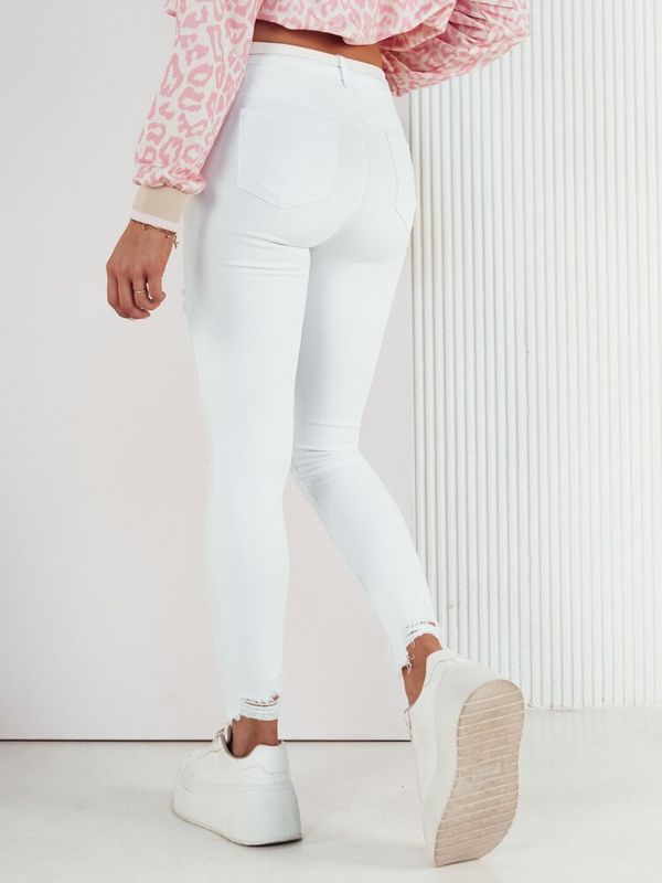 DStreet Spodnie damskie jeansowe SURIA białe Dstreet