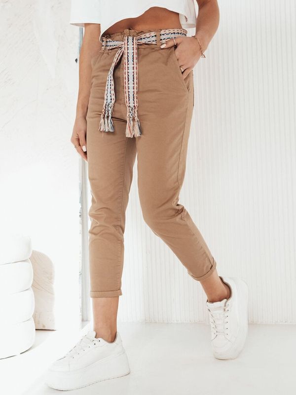 DStreet Spodnie damskie MAFRA kamelowe Dstreet