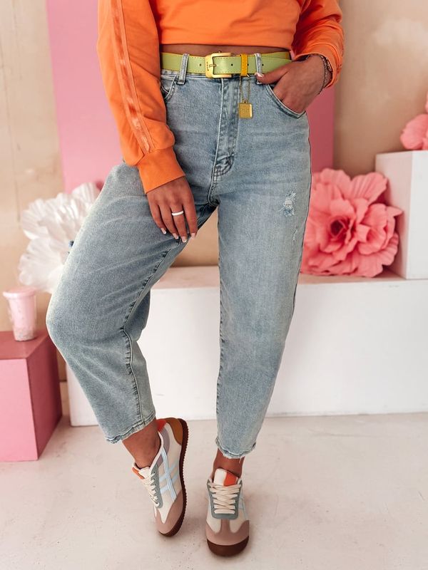 DStreet Spodnie damskie mom fit jeansowe MOMTEZ niebieskie Dstreet