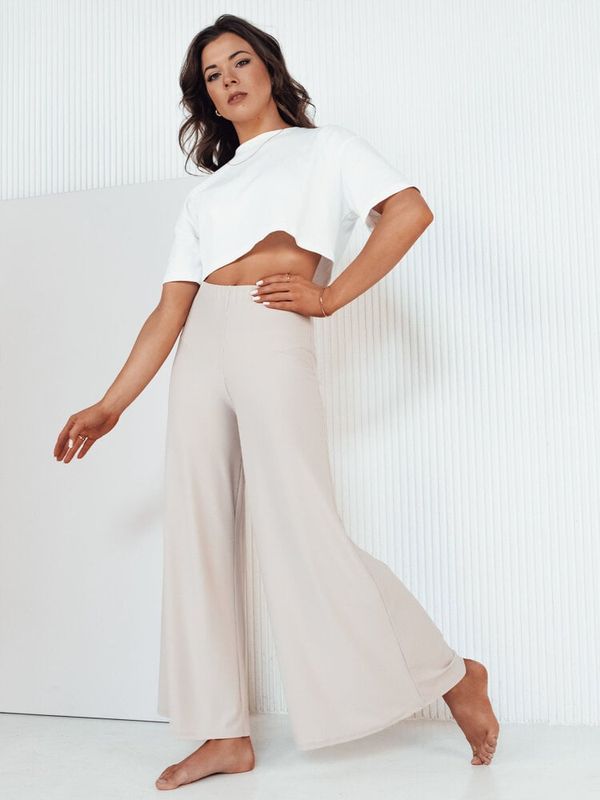 DStreet Spodnie damskie wide leg TERENI beżowe Dstreet