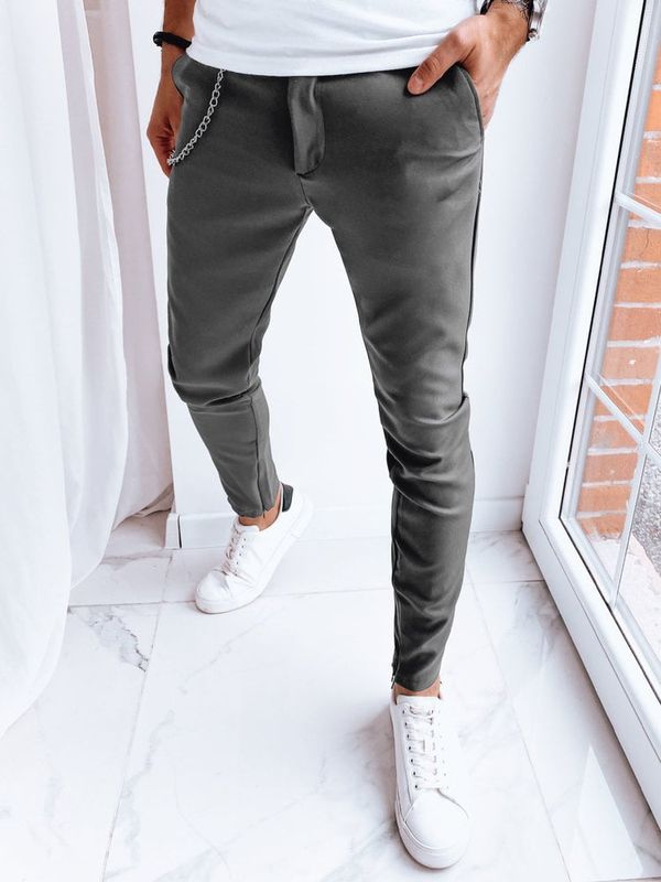 DStreet Spodnie męskie casual grafitowe Dstreet