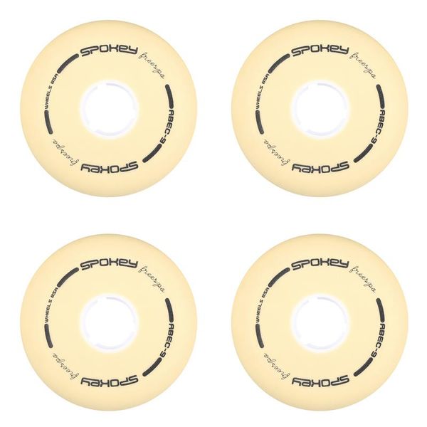 Spokey Spokey PU 76 mm Spare colieska ku korčuliam FREESPO WHITE SET, 4 pcs