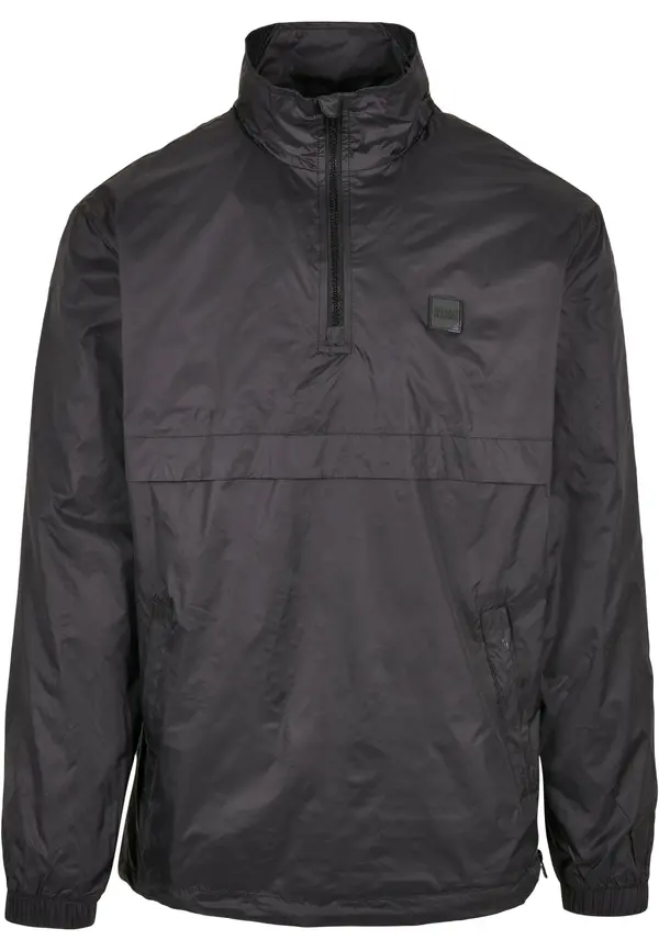 Urban Classics Stand Up Collar Pull Over Jacket Black