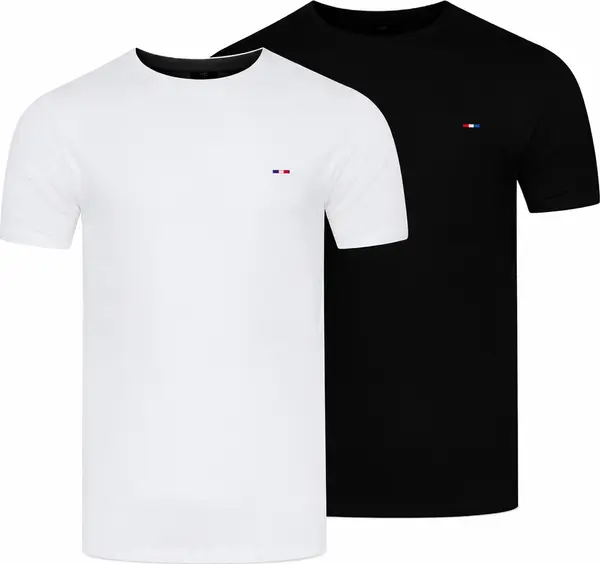 STARLEE Starlee - Мъжка тениска 3041 Бяло Черно 2 бр.