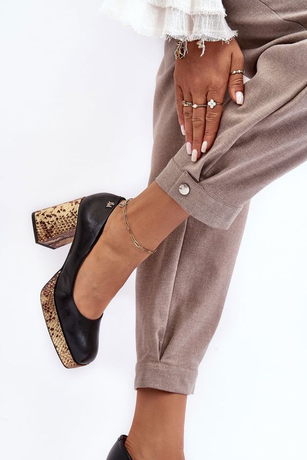 Laura Messi Стилни кожени помпи Laura Messi 2599 черни