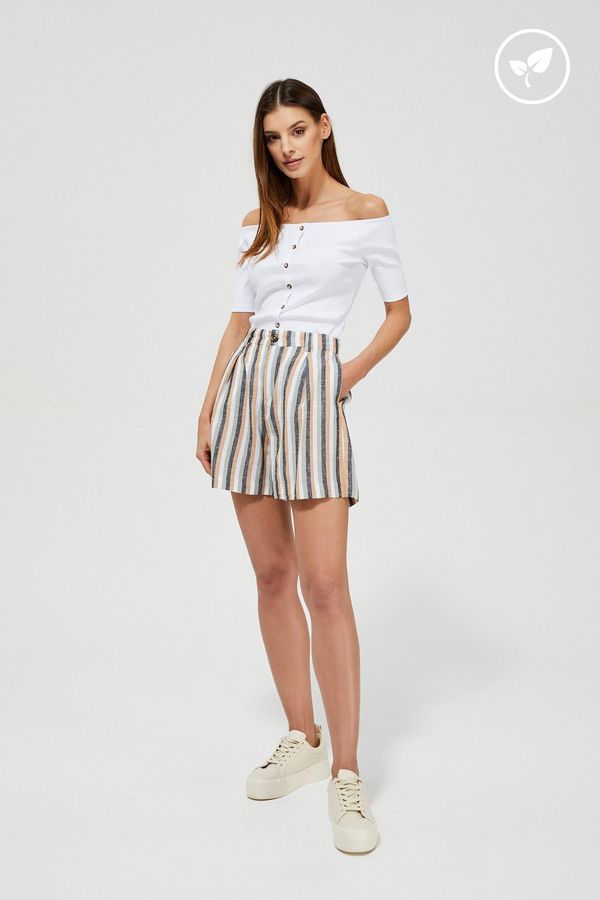 Moodo Striped canvas shorts