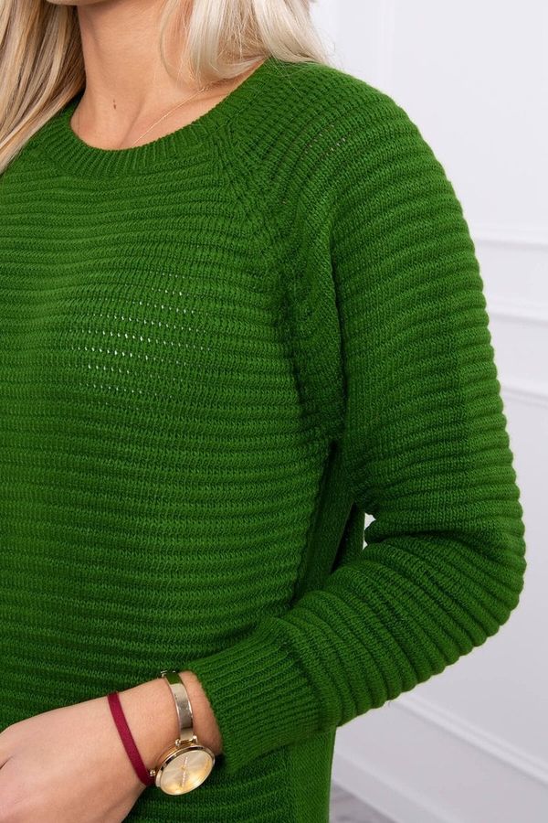 marka niezdefiniowana Striped sweater dress green