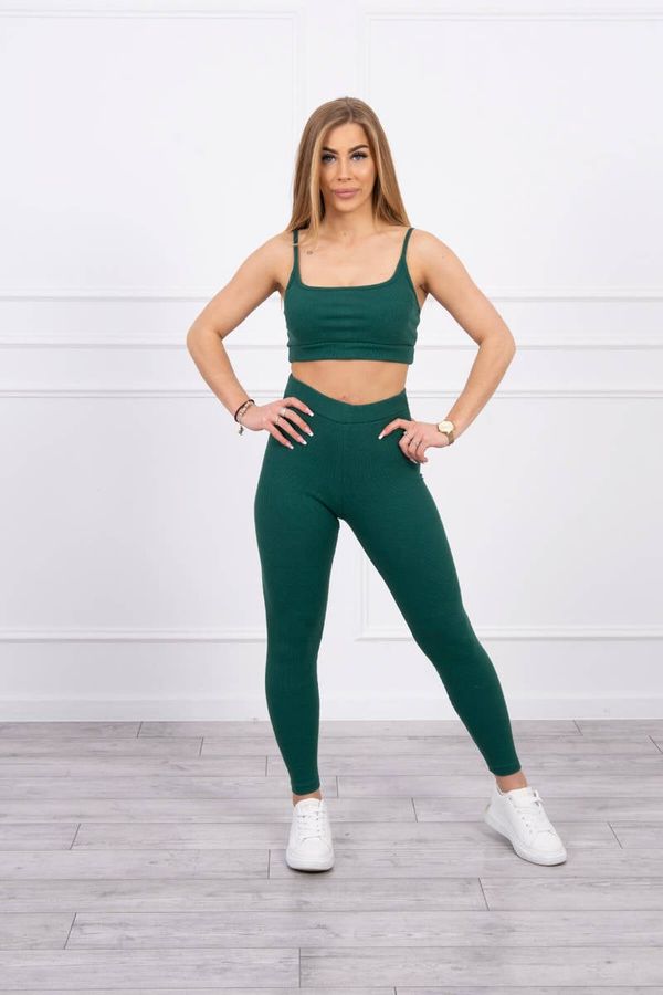 marka niezdefiniowana Striped top set with a green blouse