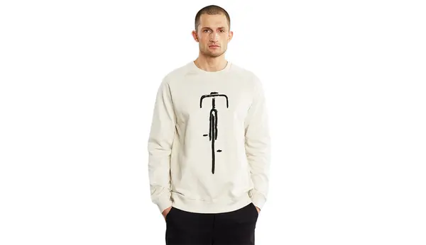 Dedicated Суичър с качулка Dedicated Malmoe Bike Front Oat White