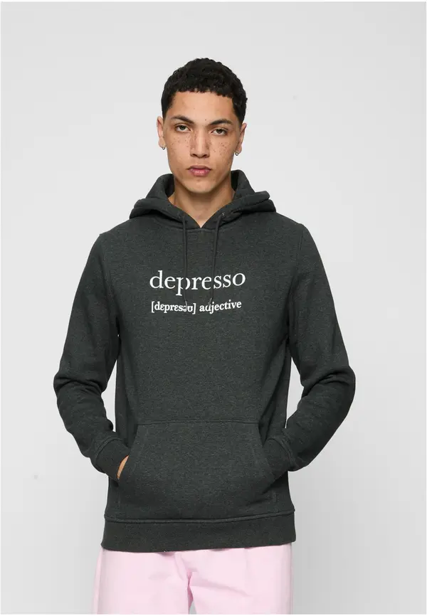 Mister Tee Суичър с качулка Depresso в тъмносив цвят
