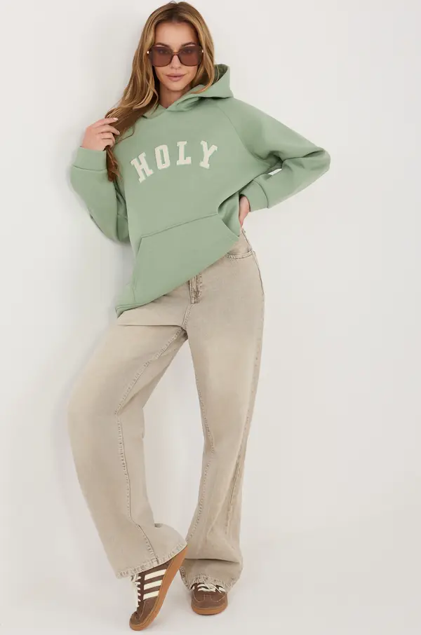 RUE PARIS Суичър с качулка с цвят на шамфъстък