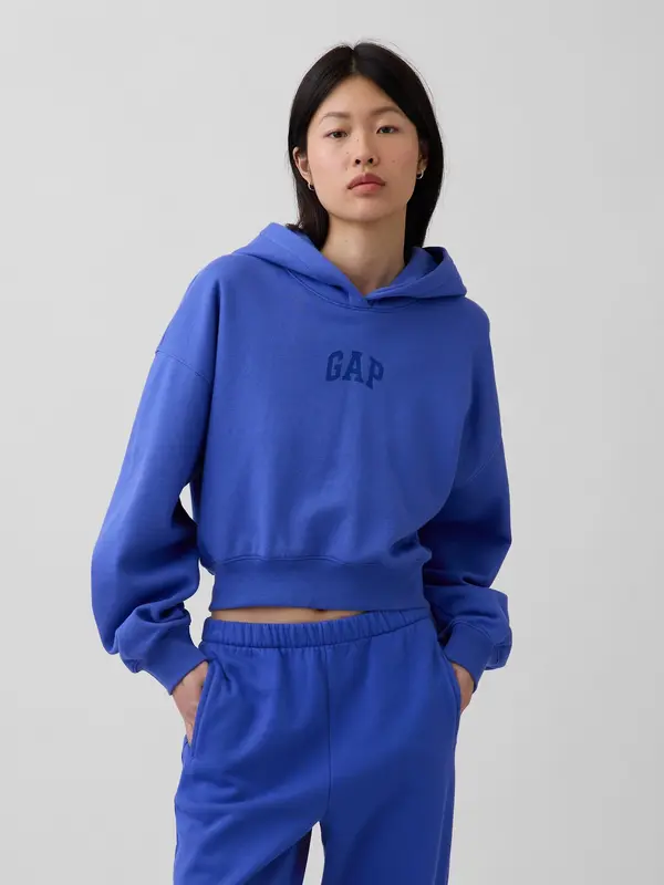 GAP Суитшърт GAP Oversize Crop с лого VintageSoft