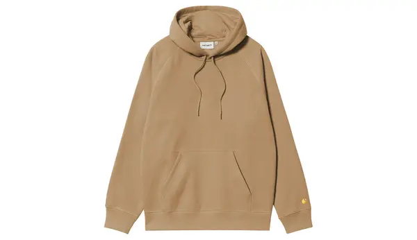 Carhartt Wip Суитшърт с качулка Carhartt WIP Chase, светлокафяв