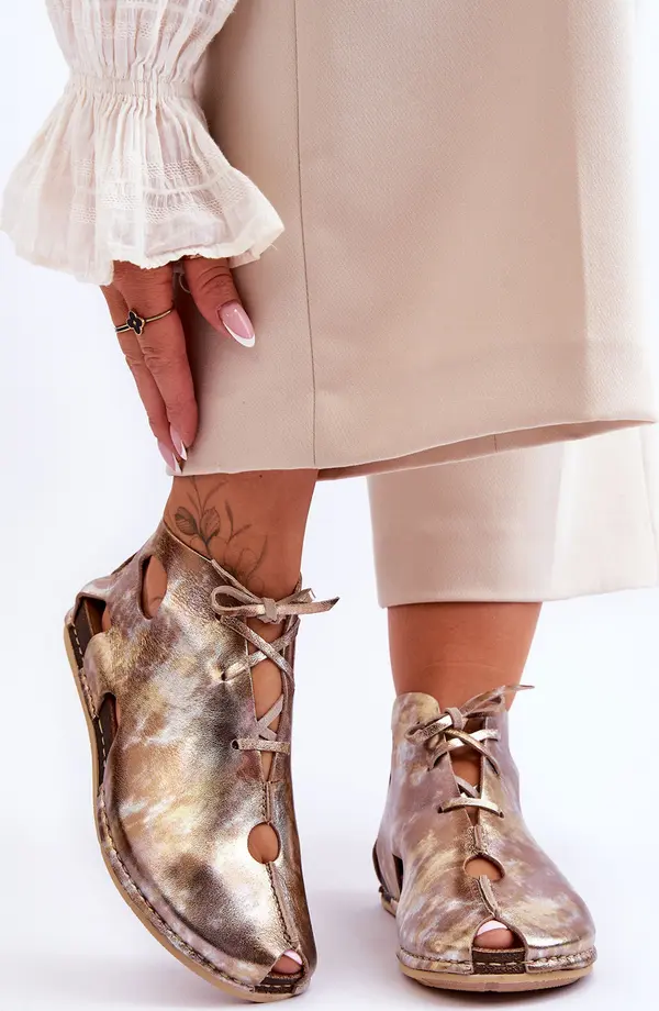 Maciejka Светли кожени ботуши Maciejka