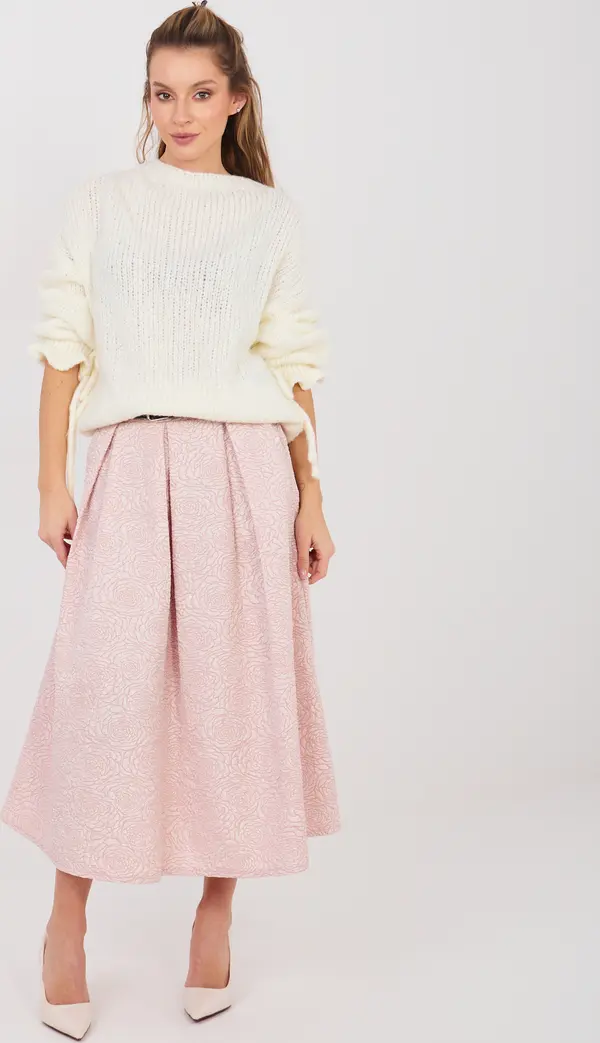 RUE PARIS Светло розова миди пола