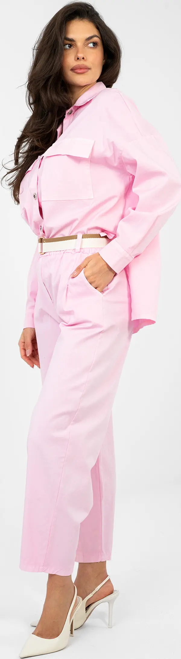 Italy Moda Светло розови панталони с колан