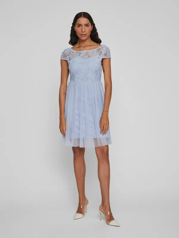 Vila Светло синя дамска рокля с дантела VILA Ulcricana - Дамска