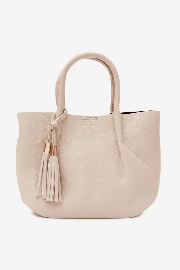 FLORA & CO Светлобежова чанта от изкуствена кожа Flora&amp;Co