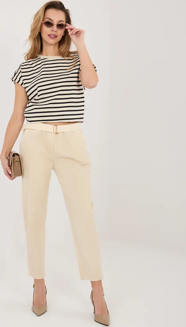 Italy Moda Светлобежови дамски панталони