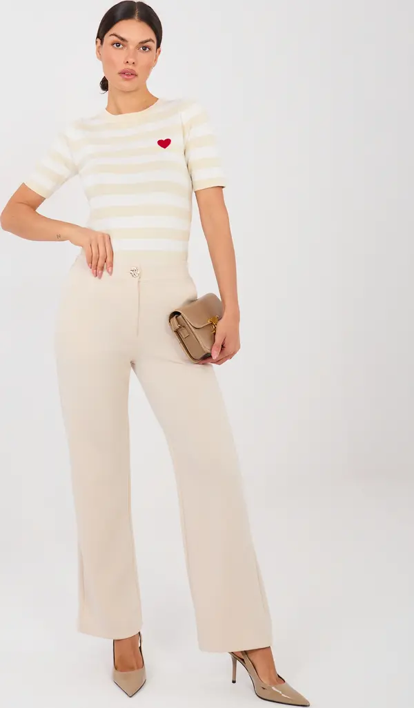 RUE PARIS Светлобежови панталони от мек материал