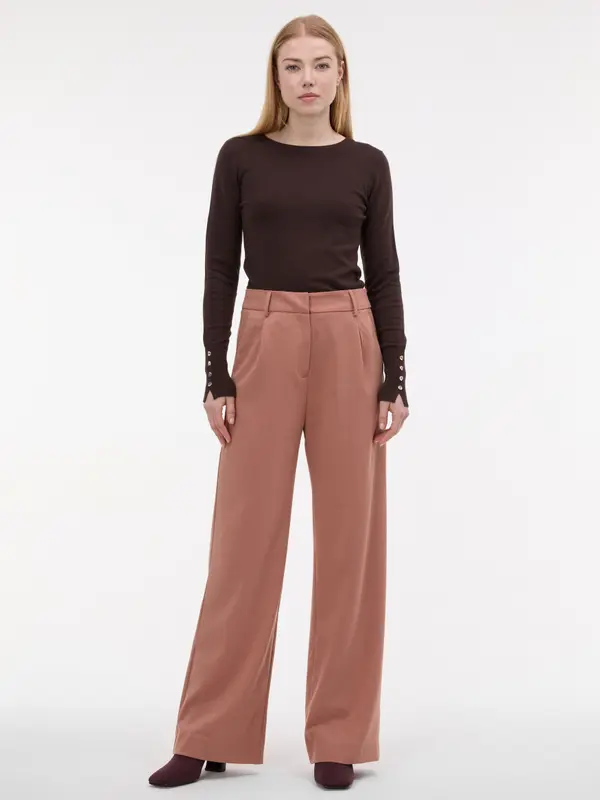 Orsay Светлокафяви дамски панталони с широки крачоли
