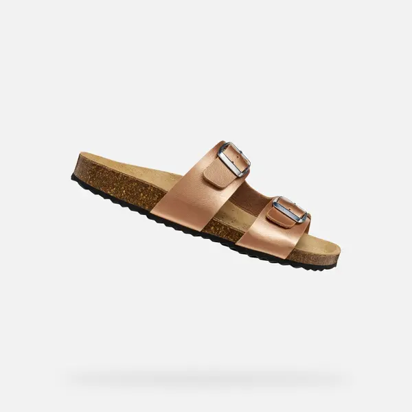 GEOX Светлокафяви дамски сандали Geox Brionia