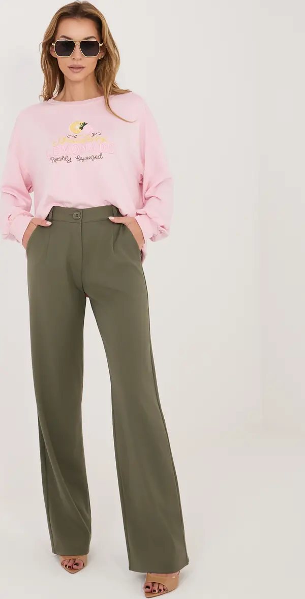 RUE PARIS Светлорозов дамски суитшърт с надпис