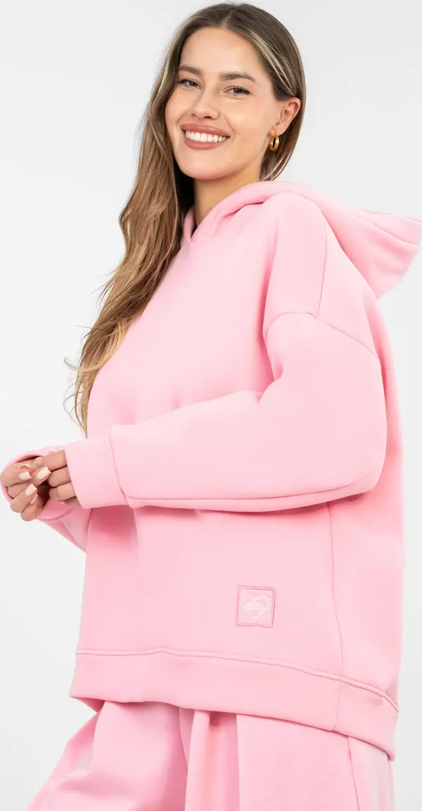 RUE PARIS Светлорозов едноцветен суитшърт