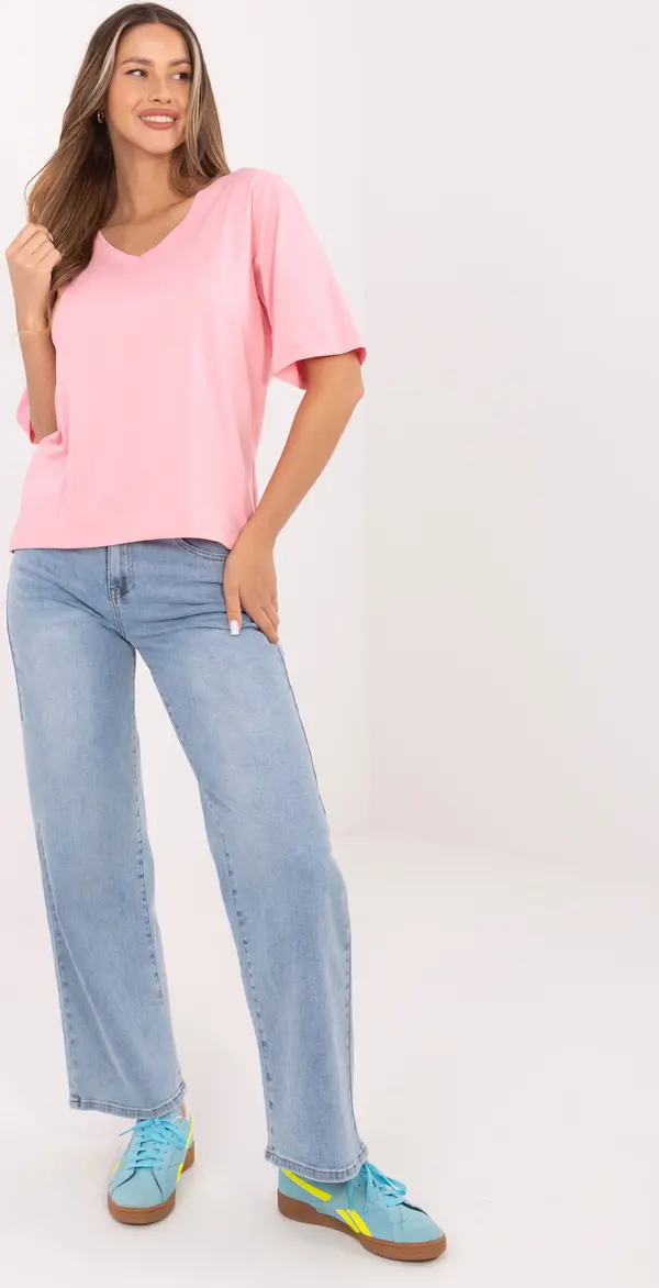 RUE PARIS Светлорозова асиметрична тениска