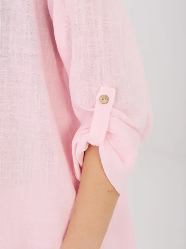 Italy Moda Светлорозова блуза с декоративно копче
