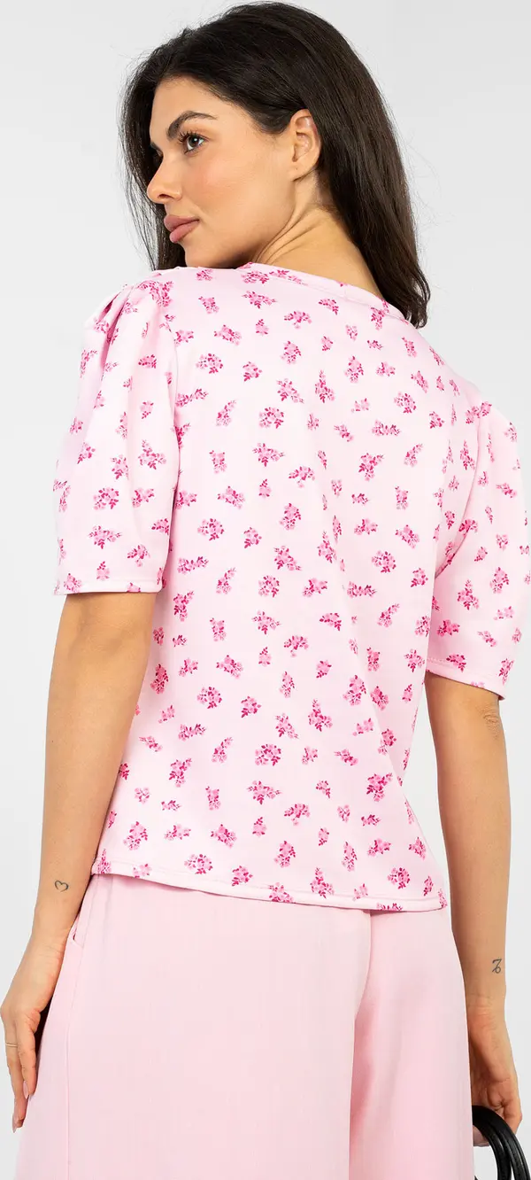 Italy Moda Светлорозова блуза с шарки