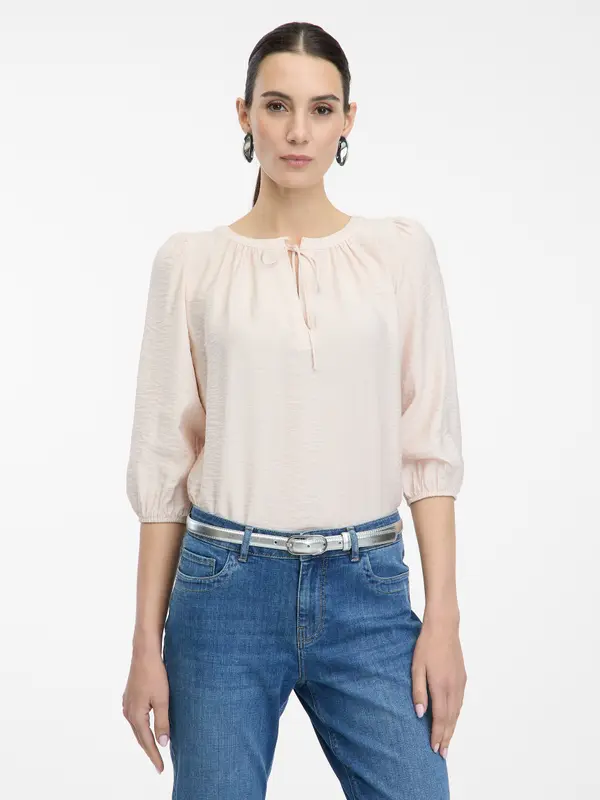 Orsay Светлорозова блуза с тричетвърти ръкави