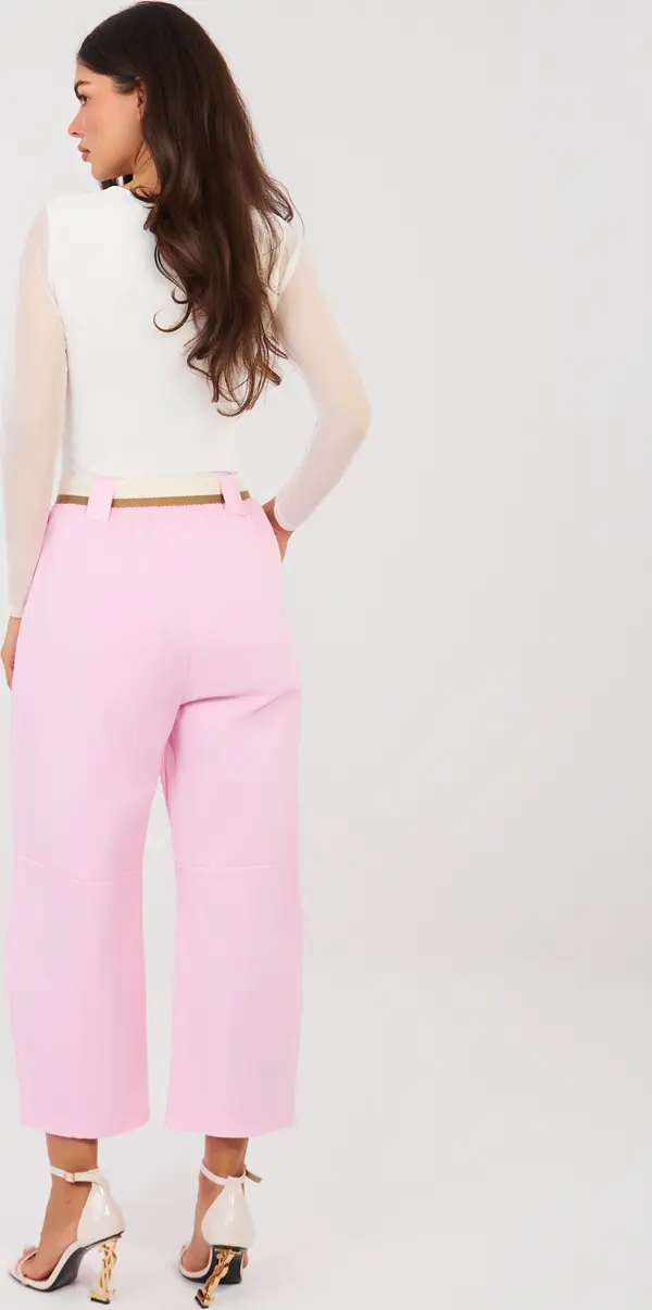 RUE PARIS Светлорозови панталони с колан