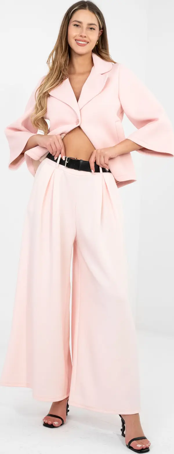 RUE PARIS Светлорозови широки панталони