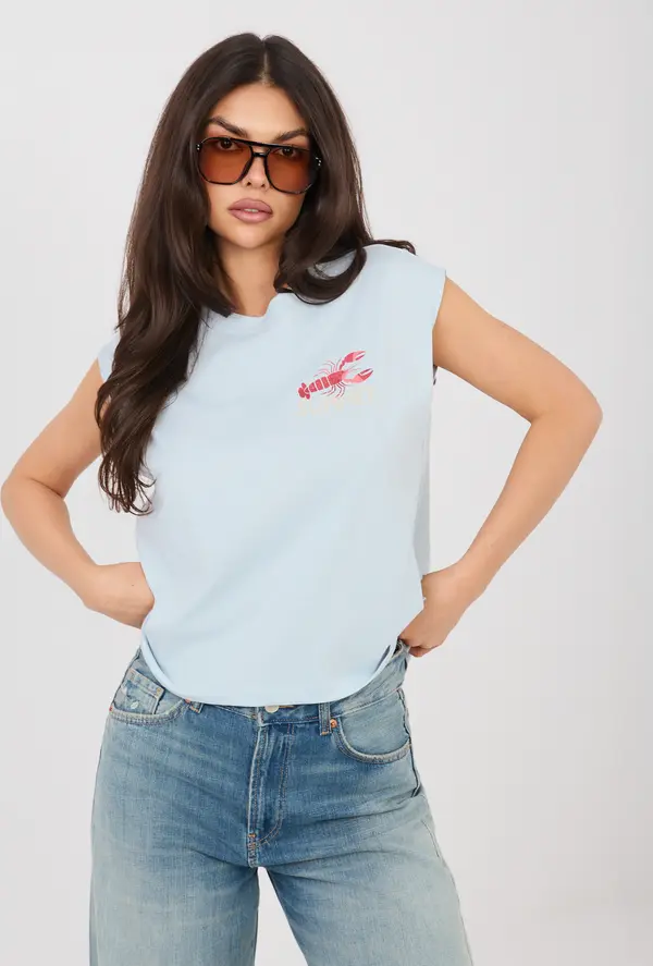 Sublevel Светлосин дамски потник Sublevel