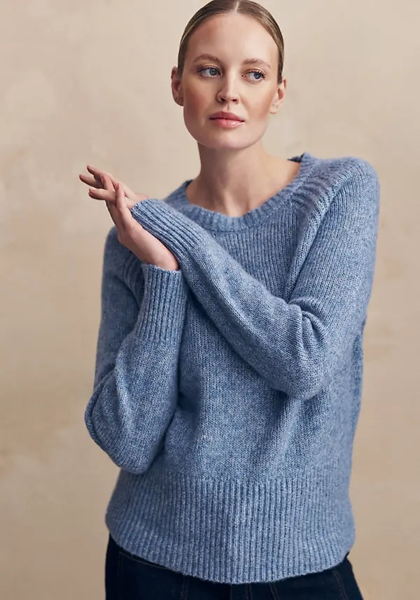 Tatuum Светлосин меланж пуловер с вълна Sakso Tatuum