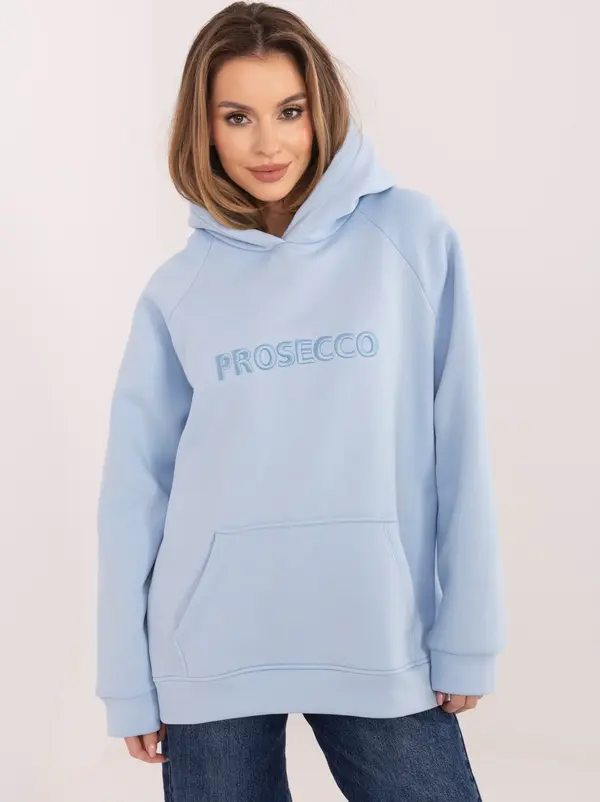 RUE PARIS Светлосин суичър с качулка