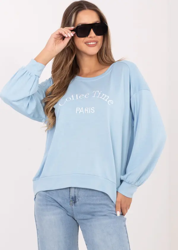 RUE PARIS Светлосин суичър с овърсайзър