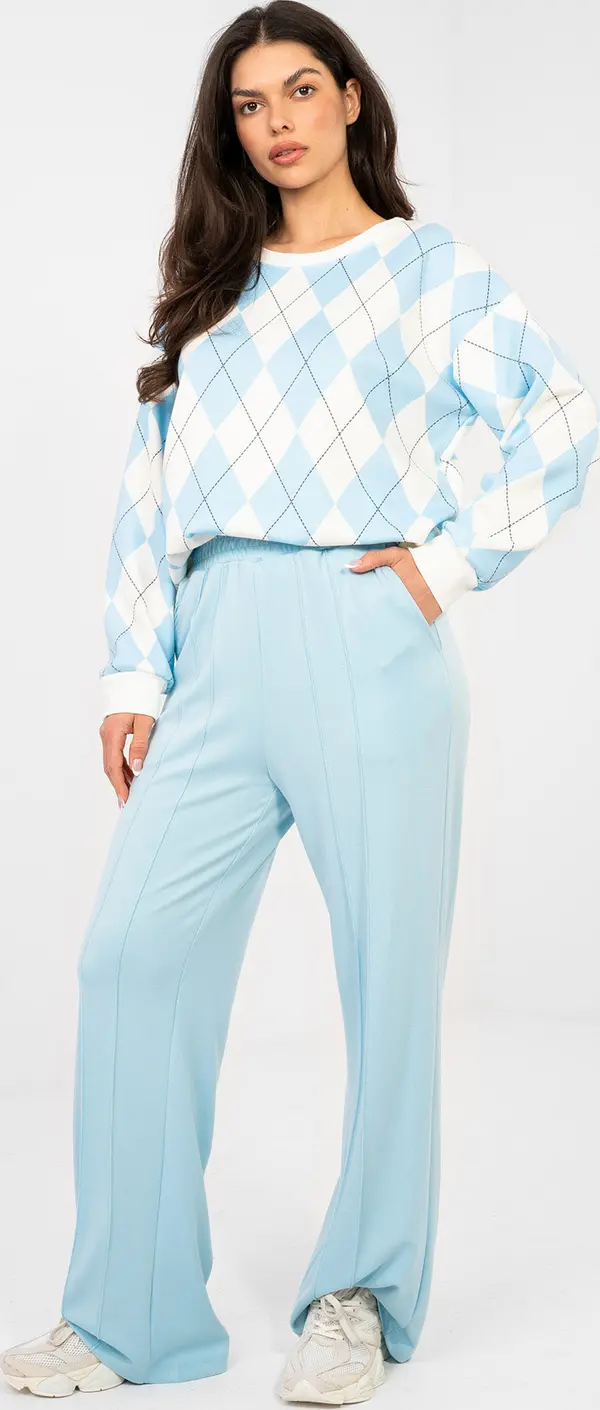 RUE PARIS Светлосини основни спортни панталони