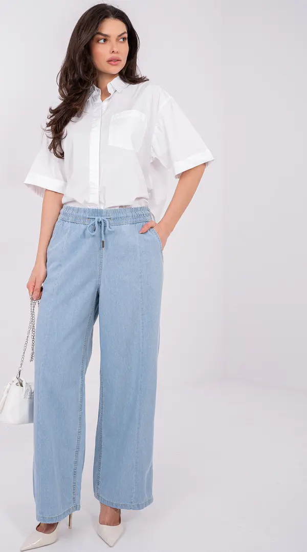 Sublevel Светлосини панталони с еластична талия