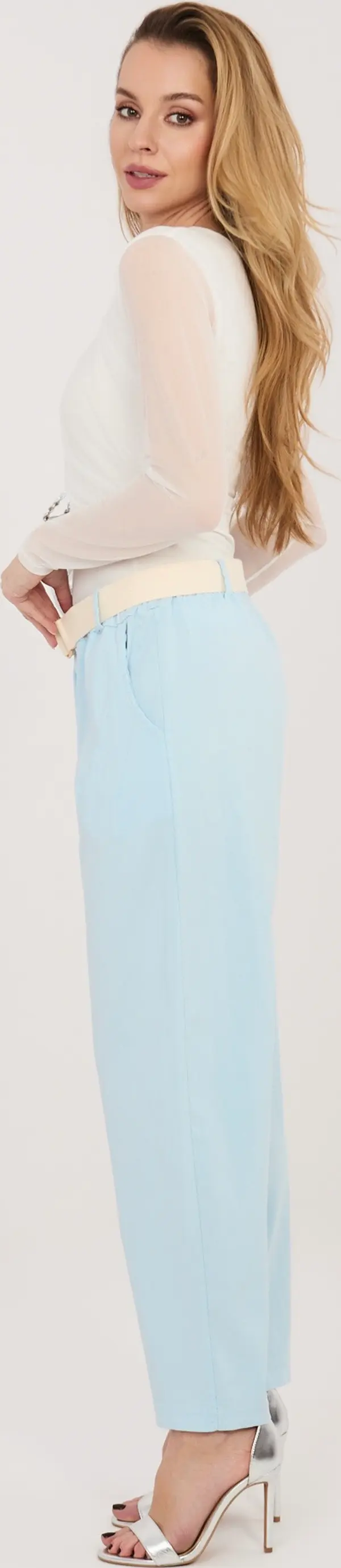 Italy Moda Светлосини панталони с райе