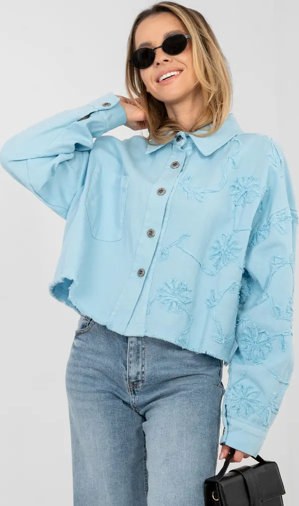 RUE PARIS Светлосиньо дънково яке с бродерия