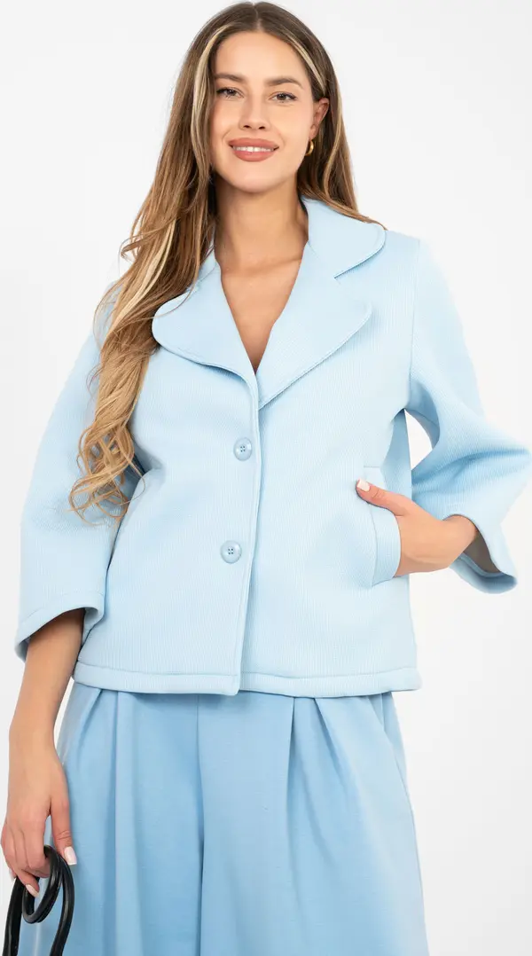 Factory Price Светлосиньо преходно палто с 3/4 ръкави