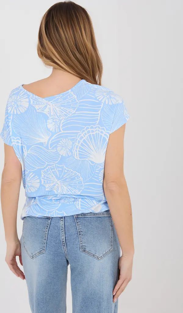 Sublevel Светлосиня блуза от вискоза с шарки