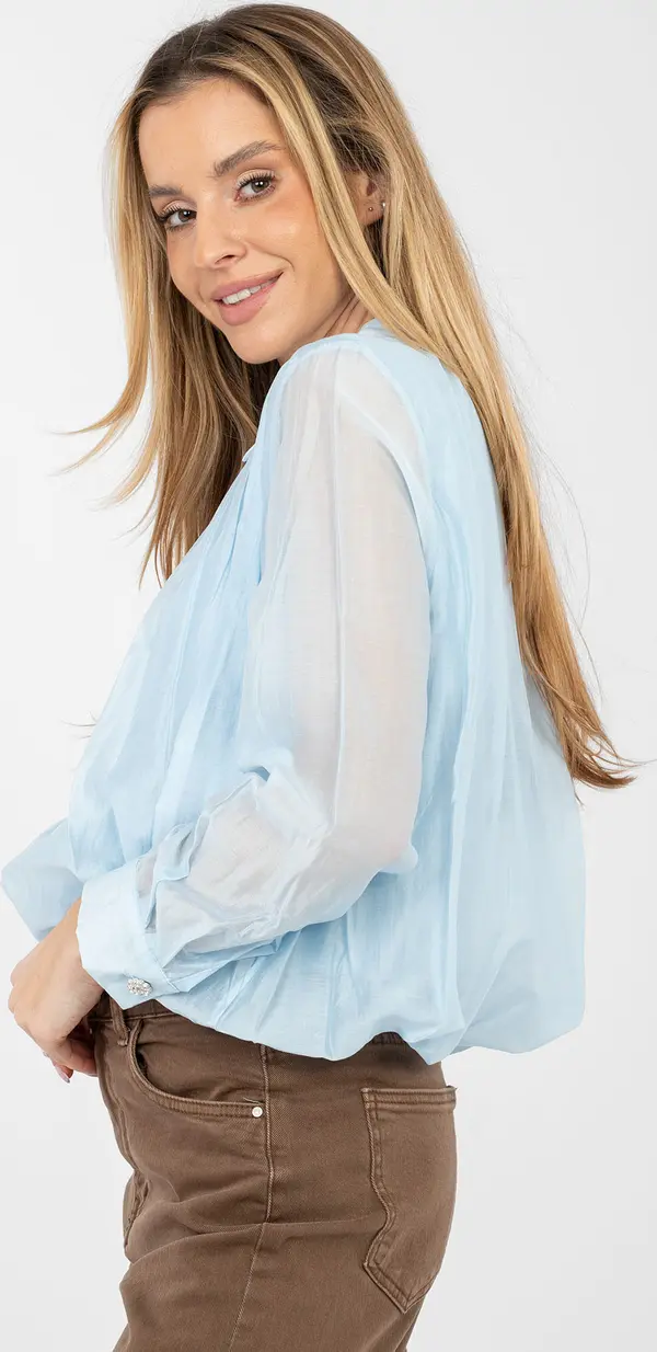 Factory Price Светлосиня блуза с къс ръкав