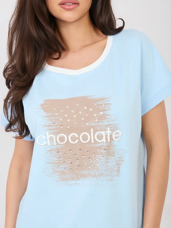 RELEVANCE Светлосиня блуза с пайети