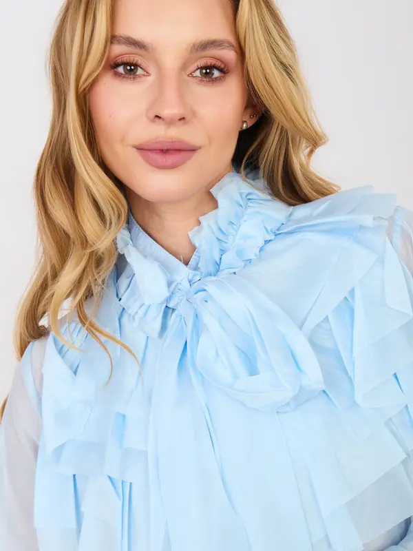Factory Price Светлосиня блуза с волани