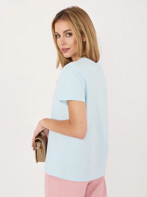 Italy Moda Светлосиня памучна тениска