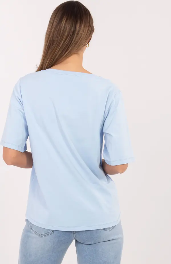 RUE PARIS Светлосиня памучна тениска