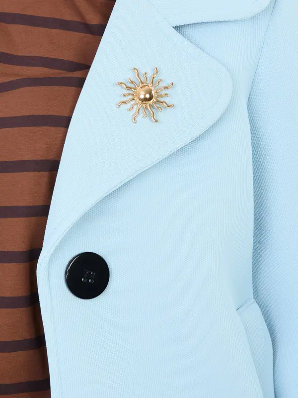 Italy Moda Светлосиня парка с декоративни детайли